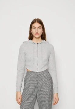 Even&Odd Sweater Met Rits - Mottled Light Grey
