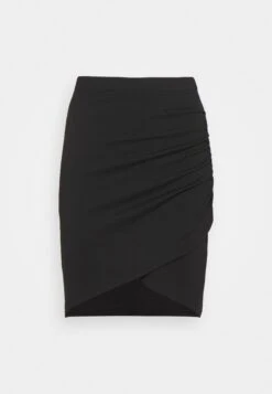 Even&Odd Asymetric Overlap Wrap Mini High Waisted Skirt - Kokerrok - Black -Even&Odd 26ec337f6164479d83b7661e14b9402f