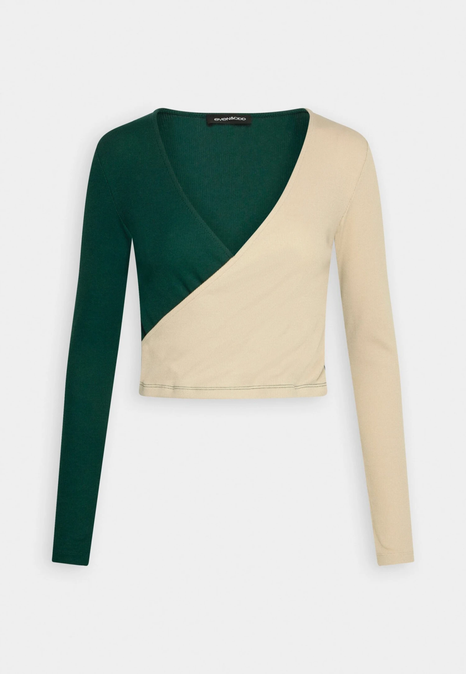 Even&Odd Longsleeve - Beige/Dark Green 6 Even&Odd Longsleeve - Beige/Dark Green - Afbeelding 4
