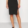 Even&Odd Basic - Midi Skirt With Slit - Kokerrok - Black -Even&Odd 35b759115643474dbb1641873d2f48ca