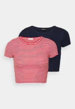 Even&Odd 2 Pack - T-Shirt Basic - Red/White/Dark Blue -Even&Odd 39f8c827309b4c62ac76a567e15f7db2