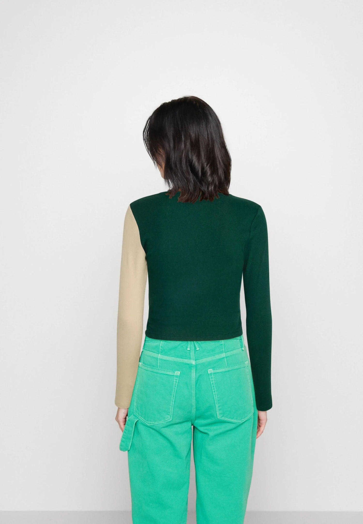 Even&Odd Longsleeve - Beige/Dark Green 5 Even&Odd Longsleeve - Beige/Dark Green - Afbeelding 3