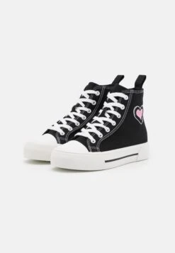 Even&Odd Love - Sneakers Hoog - Black/Pink -Even&Odd 851d25aee7f54a65add9c266203ec9f8
