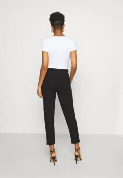 Even&Odd Paperbag Waist Tapered Trousers - Broek - Black -Even&Odd 9900adbae8d440708c479ea9741f0d3e