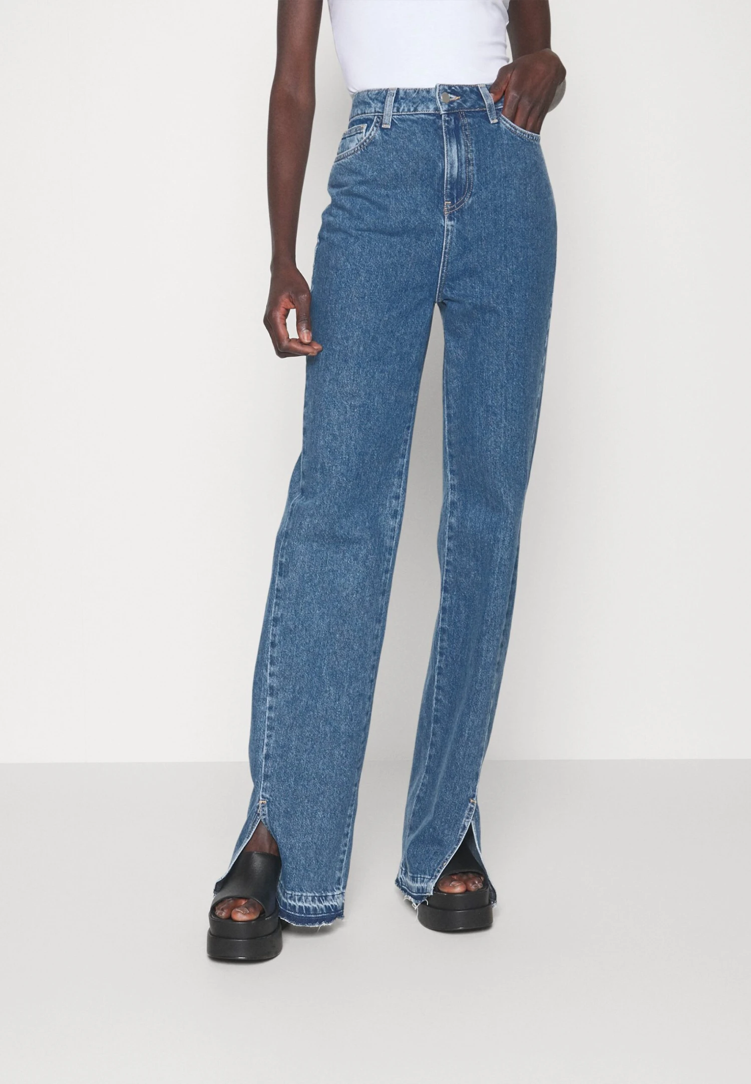 Straight Leg Jeans - Light Blue Denim 3 Straight Leg Jeans - Light Blue Denim
