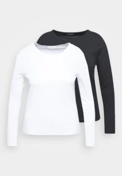 2 Pack - Longsleeve - Black/White -Even&Odd eb93c52f68094ad3bd931077c476458c
